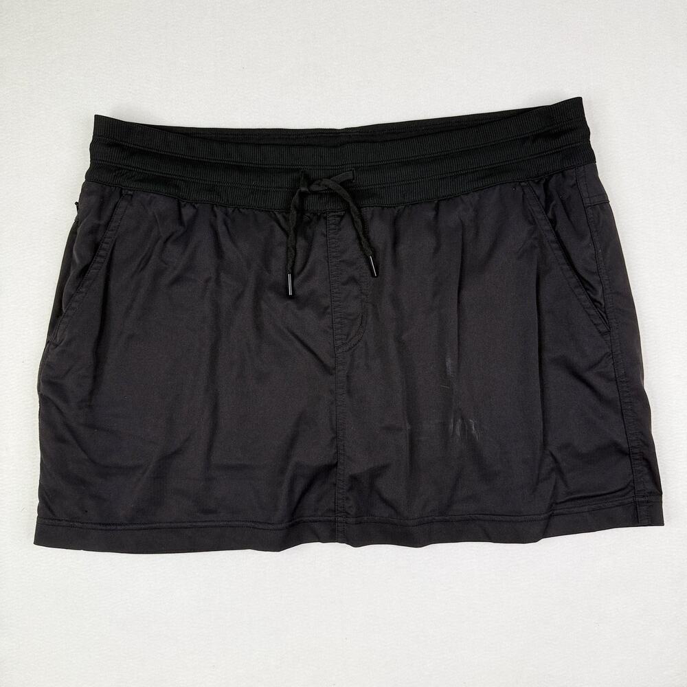 North Face Skort Womens XL Black Lined Skirt Drawstring Waist Running Athletic